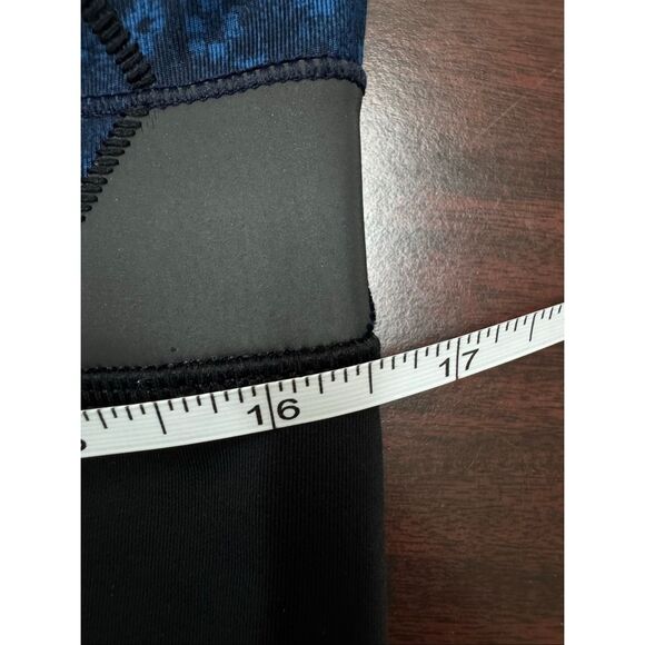 Lululemon Run Inspire Crop ll Sashiko Reflective Black Mesh Blue Hyper Leggings - Picture 6 of 7